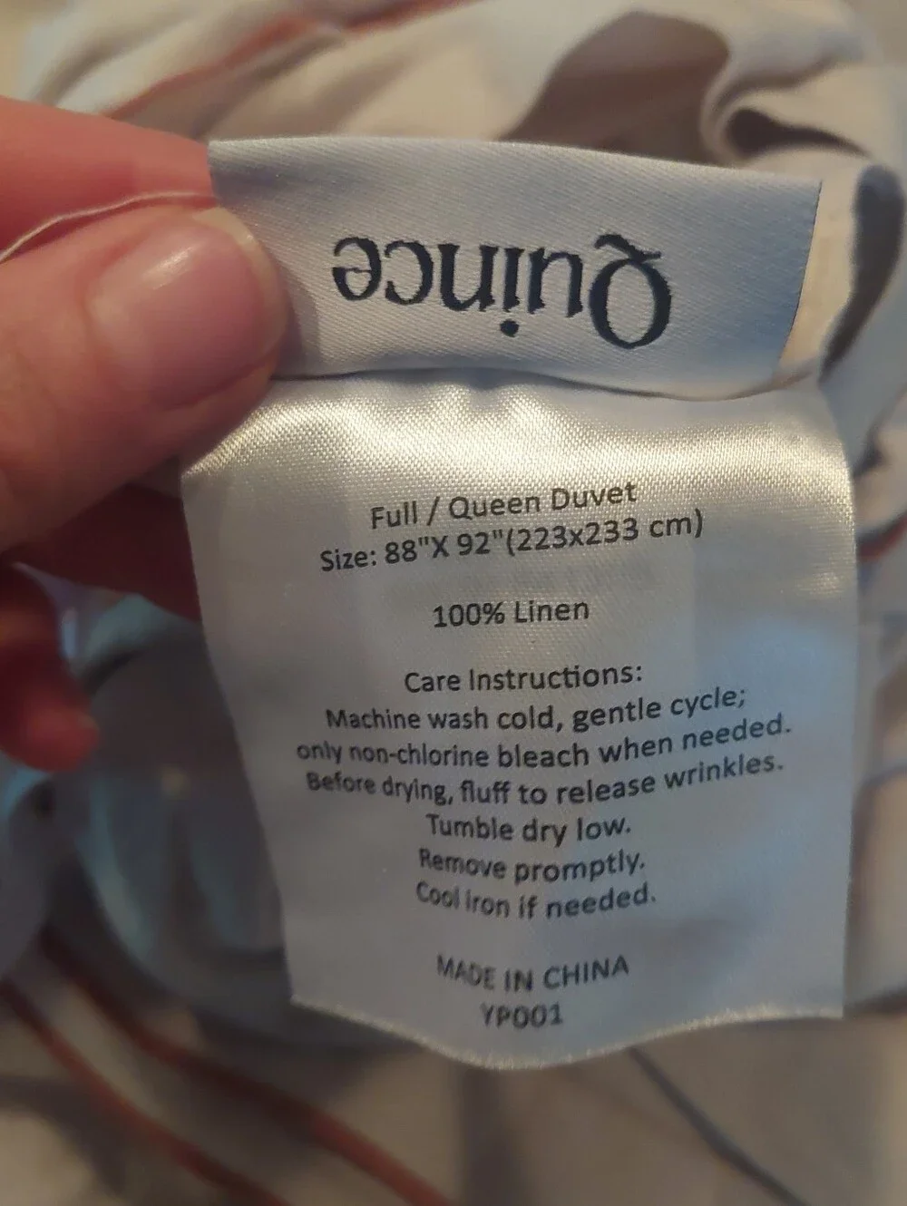 NWT- Quince European Linen Embroidered Duvet Cover & Shams! Full/ Queen(307)